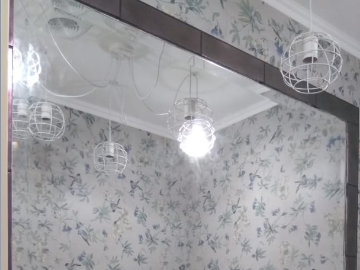 Зеркало в нишу в плитке в ванной